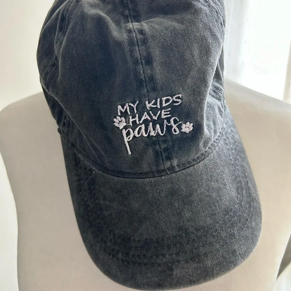 David and Young Women’s Gray My Kids Have Paws Baseball Hat One Size Dog